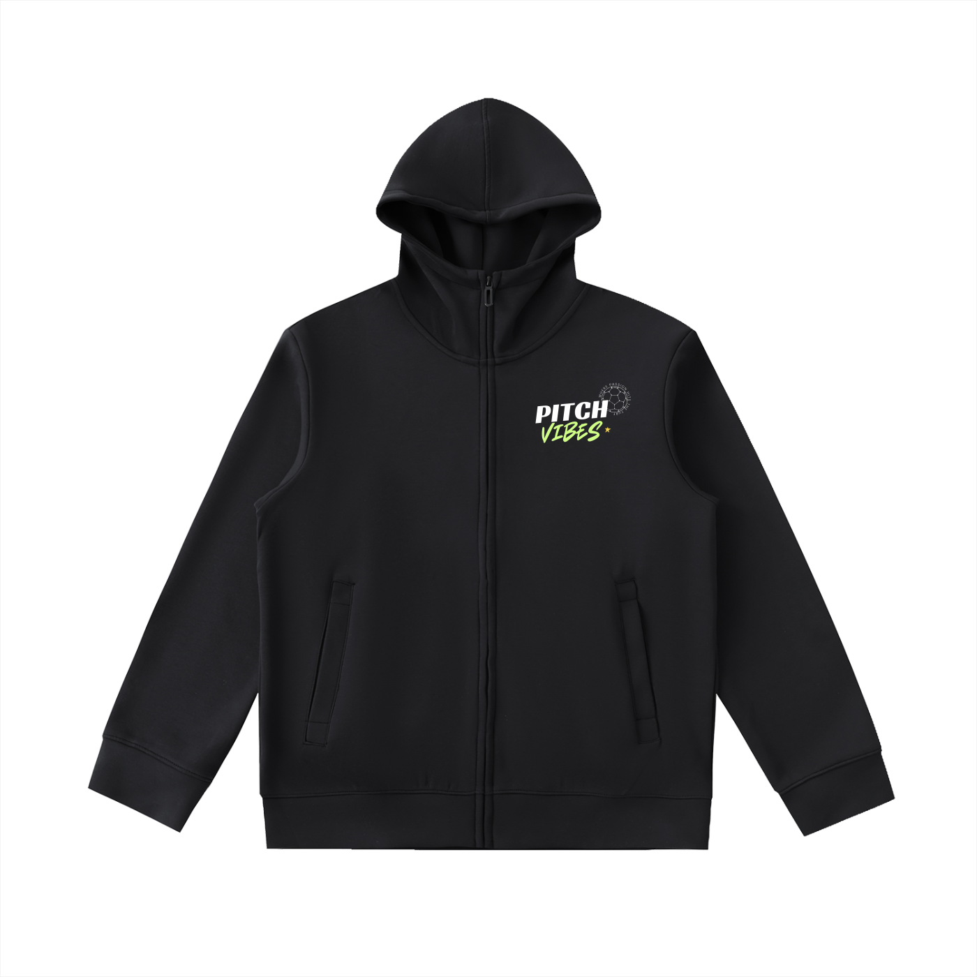 Essential Heavyweight High Neck  Zip-Up Hoodie